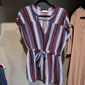 Striped Tie Waist Dress